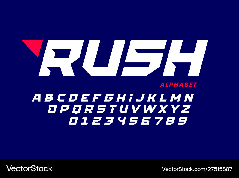 High-Speed Font - Alphabet & Numbers vector image