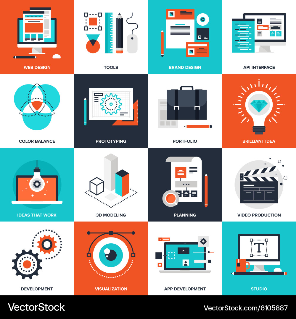 Modern App & Web Icons vector image