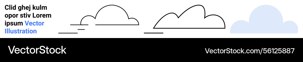 Progression of cloud sketches to simplistic filled Vector Image
