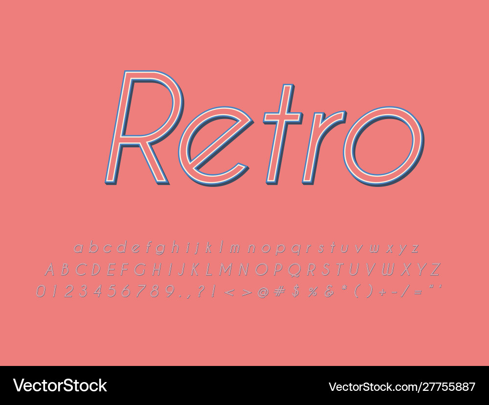 Retro font and alphabet stock Retro font and alphabet stock vector image