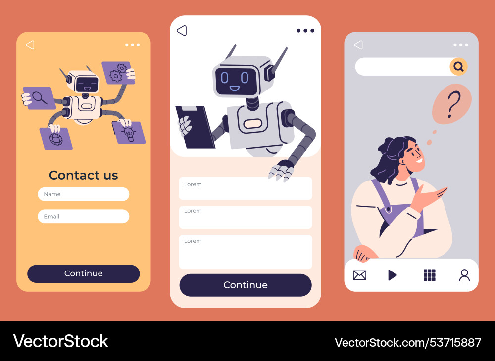 Roboter-Chat-Schnittstelle und Benutzerinteraktion Roboter-Chat-Schnittstelle und Benutzerinteraktion vektorbild