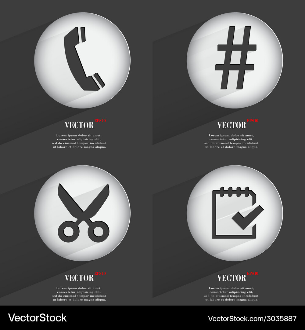 Set of one-color web buttons flat design simple Vector Image