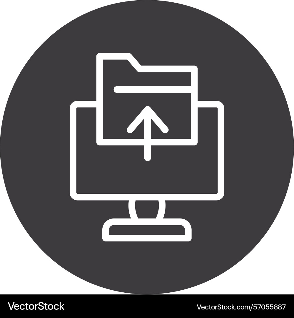 Upload line circle style icon design Vector Image