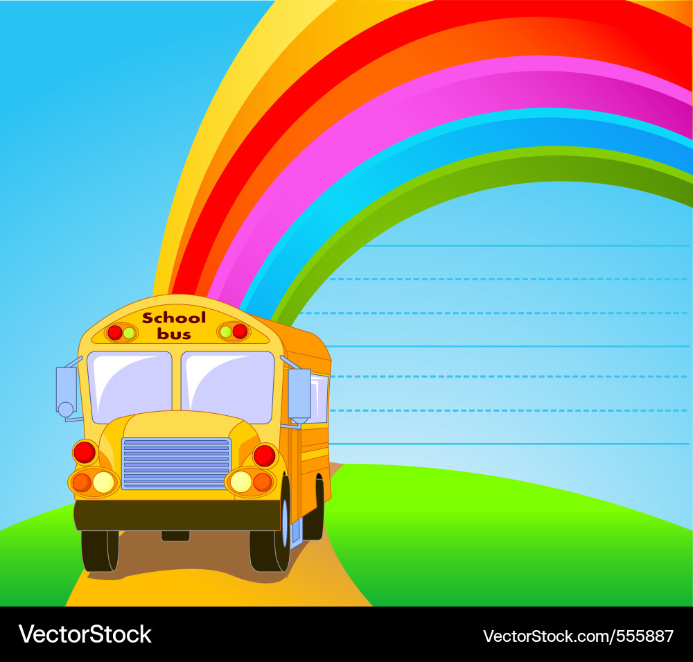 Yellow School Bus Background Royalty Free Vector Image