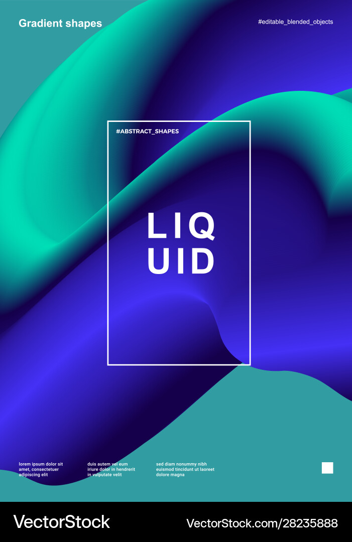 Abstract design template with 3d flow shapes vector image