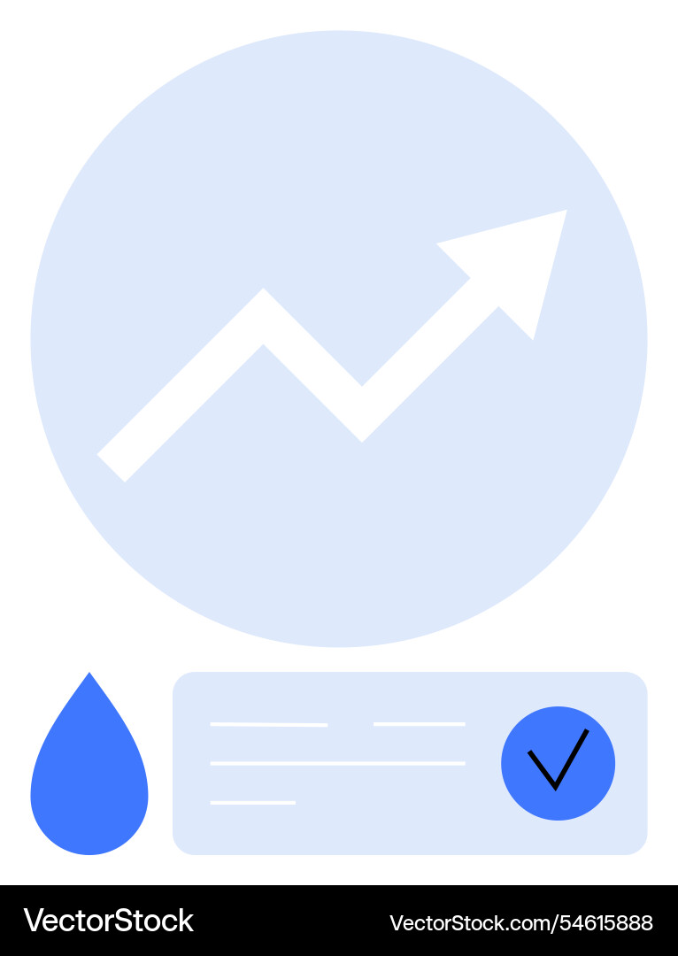 Ascending graph arrow with water drop Ascending graph arrow with water drop vector image