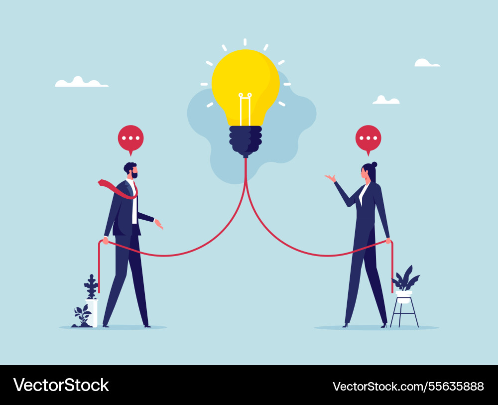 Brainstorm and come up with solution concept Vector Image