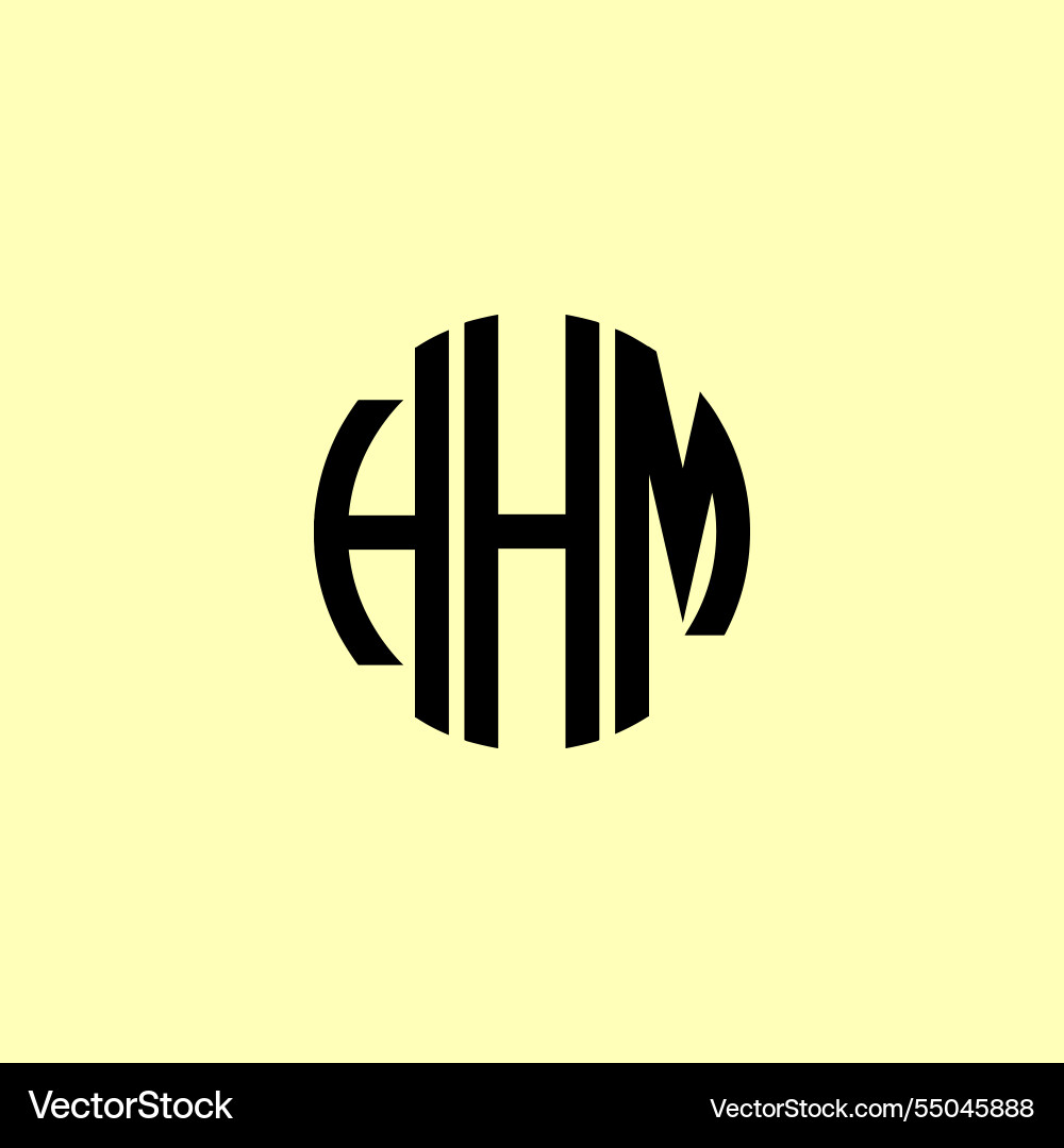 Creative rounded initial letters hhm logo Vector Image