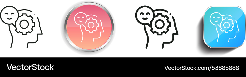 Emotions icon thin linear regular and button Emotions icon thin linear regular and button Vector Image