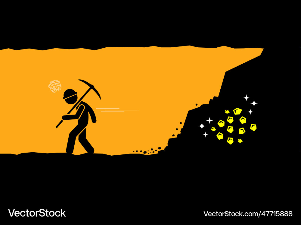 Frustrated Miner Abandoning Dig vector image
