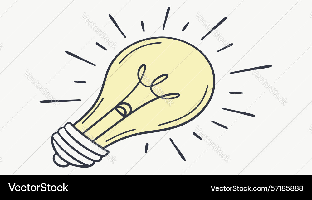 Glowing lightbulb with swirls design generative vector image