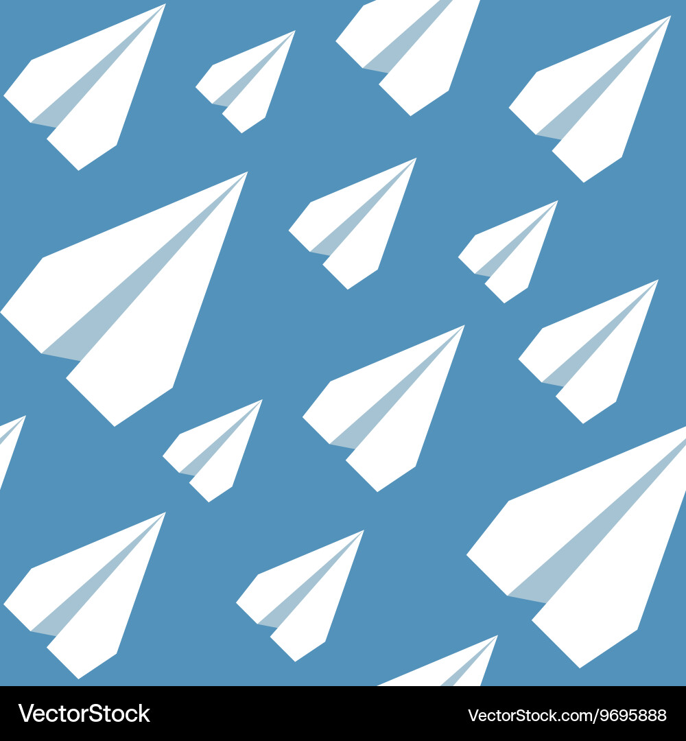 Paper Plane Pattern - Seamless vector image