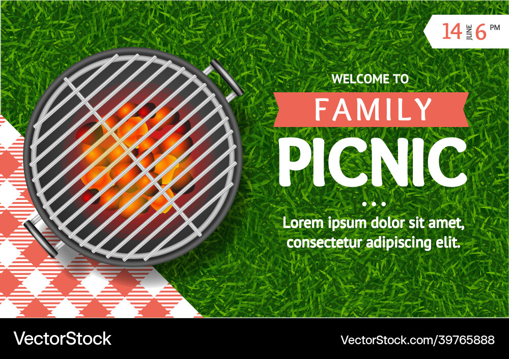 Realistische detaillierte 3d Grill Grill und Familie Realistische detaillierte 3d Grill Grill und Familie vektorbild