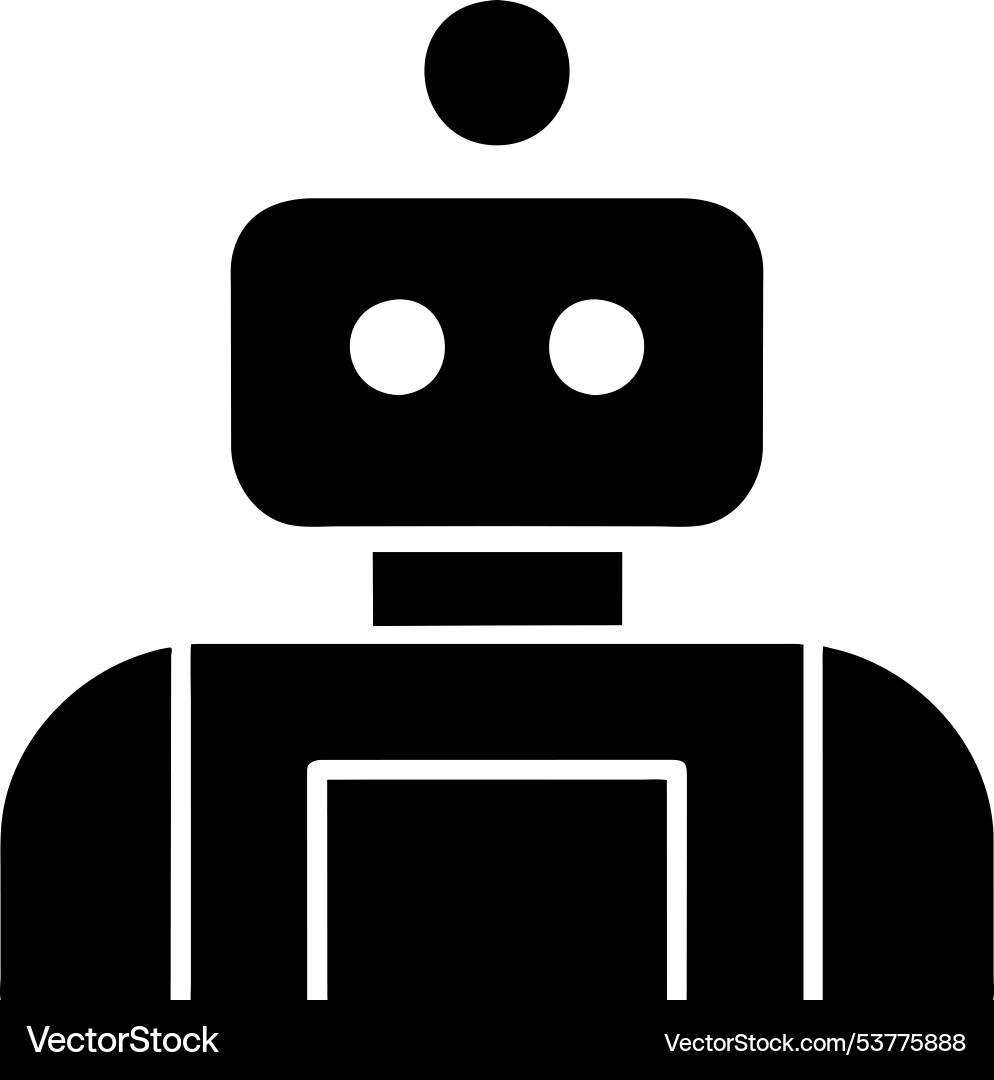 Robot icon in flat style Robot icon in flat style Vector Image