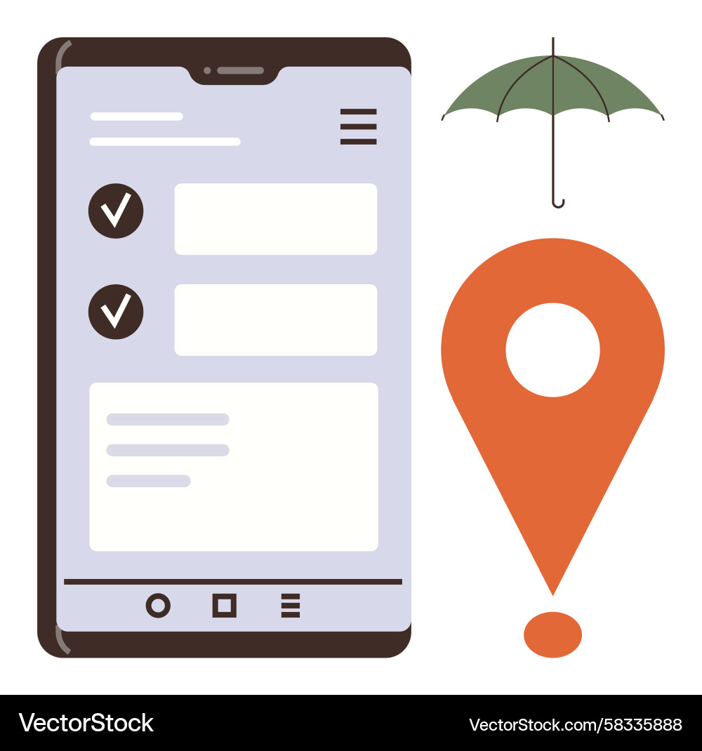 Task & Location Management App Vector Image