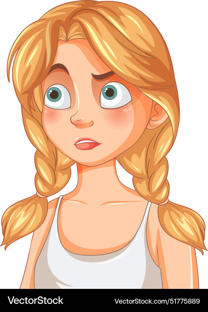 A girl with surprised facial expression A girl with surprised facial expression vector image