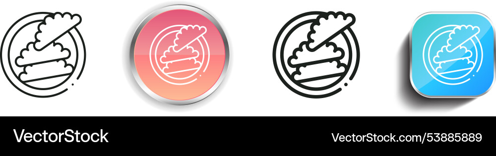 Empanada icon thin linear regular and button vector image