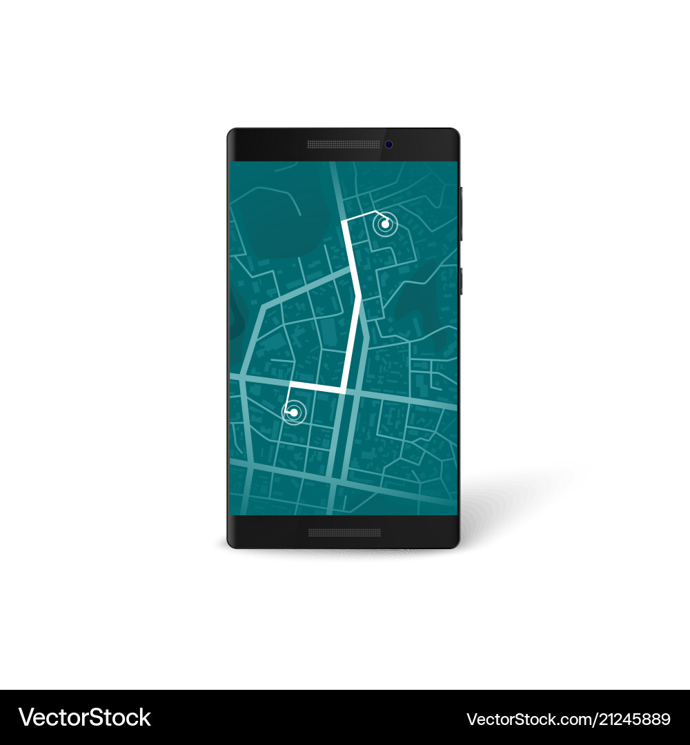 Mobile Navigation App Map Interface vector image