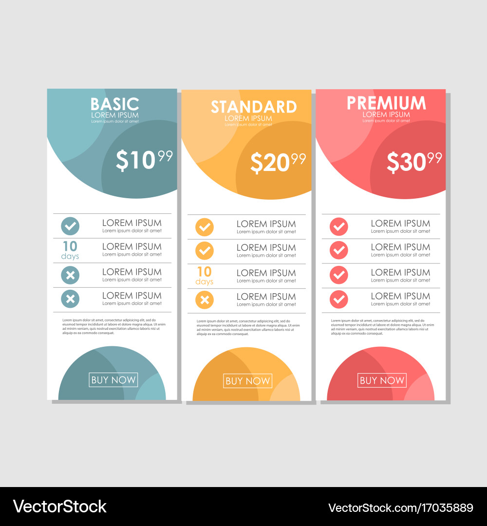Set offer tariffs ui ux banner for web app vector image