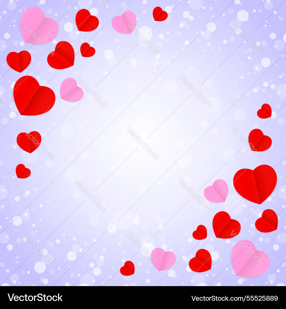 Square empty frame and red pink heart shape Square empty frame and red pink heart shape vector image