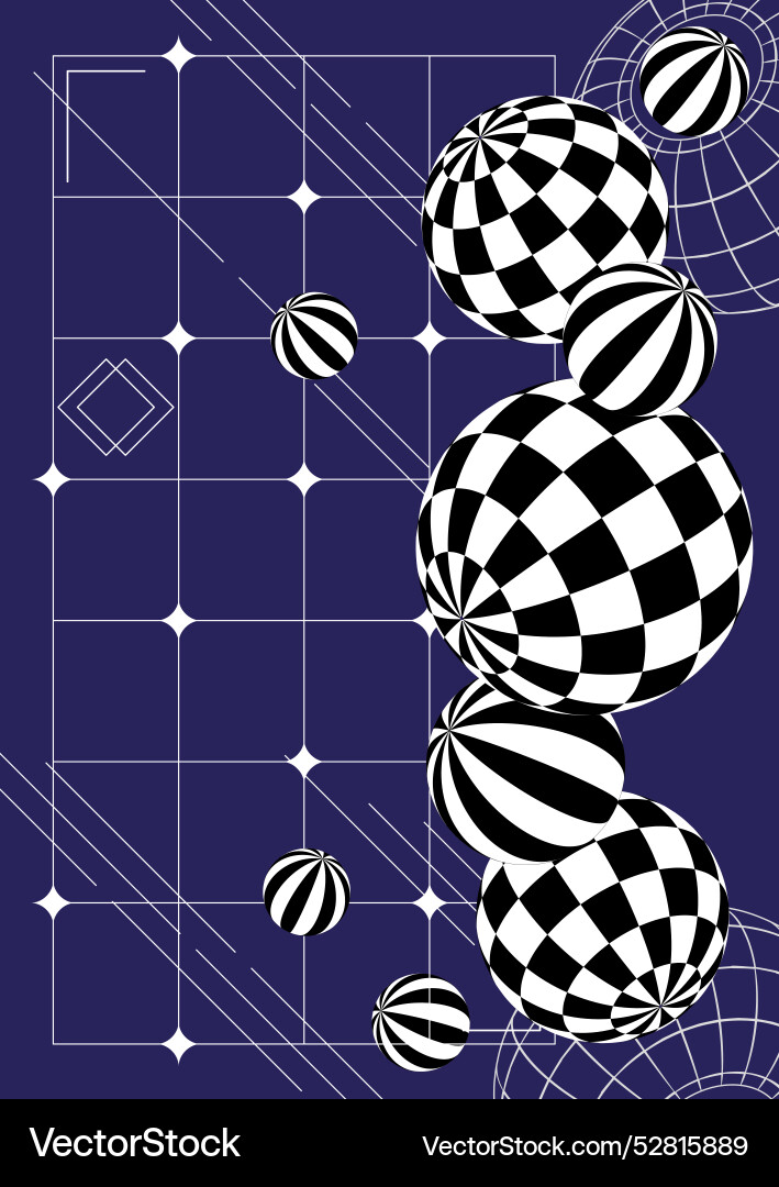 Y2k style abstract background design with strange Vector Image