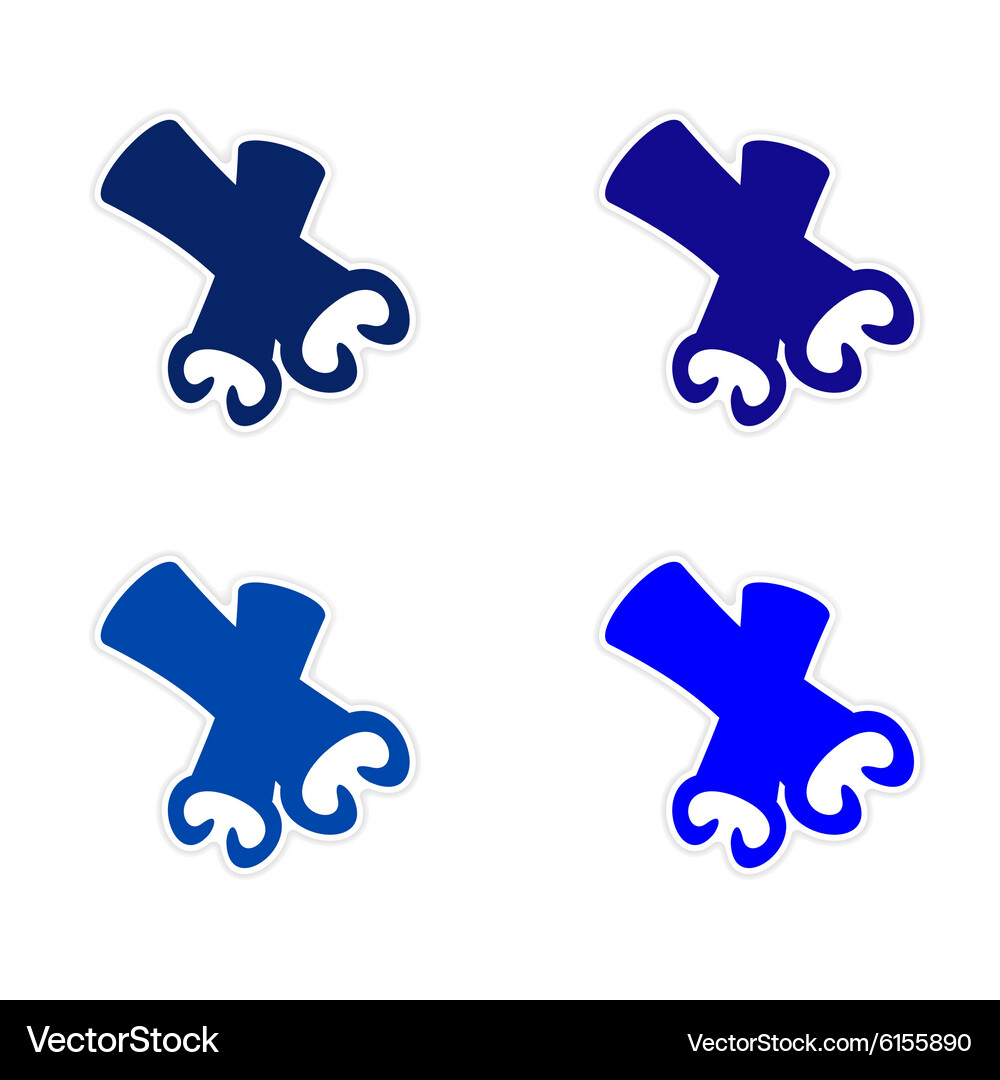 Assembly realistic sticker design on paper Vector Image