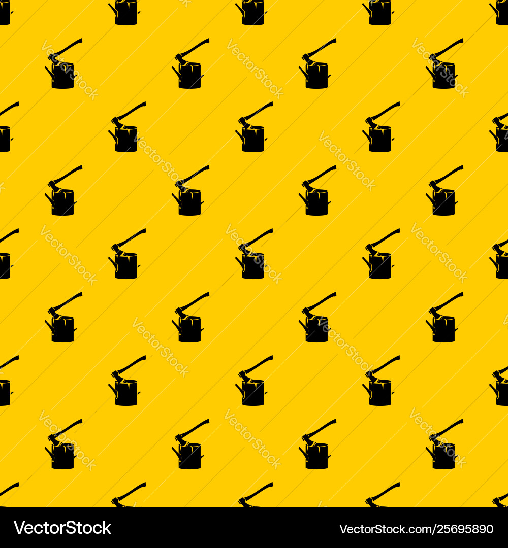 Axe stuck in a tree stump pattern Axe stuck in a tree stump pattern vector image