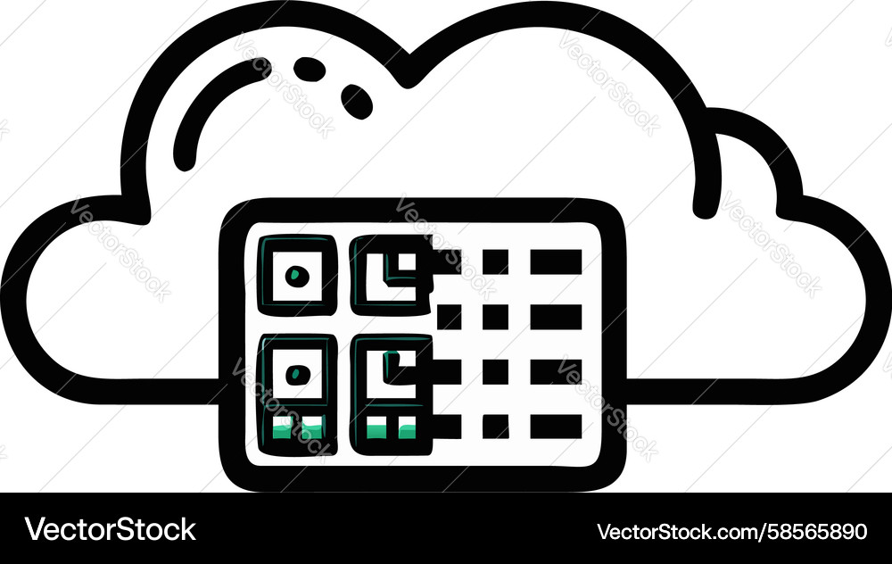 Cloud QR Code Data Access Vector Image