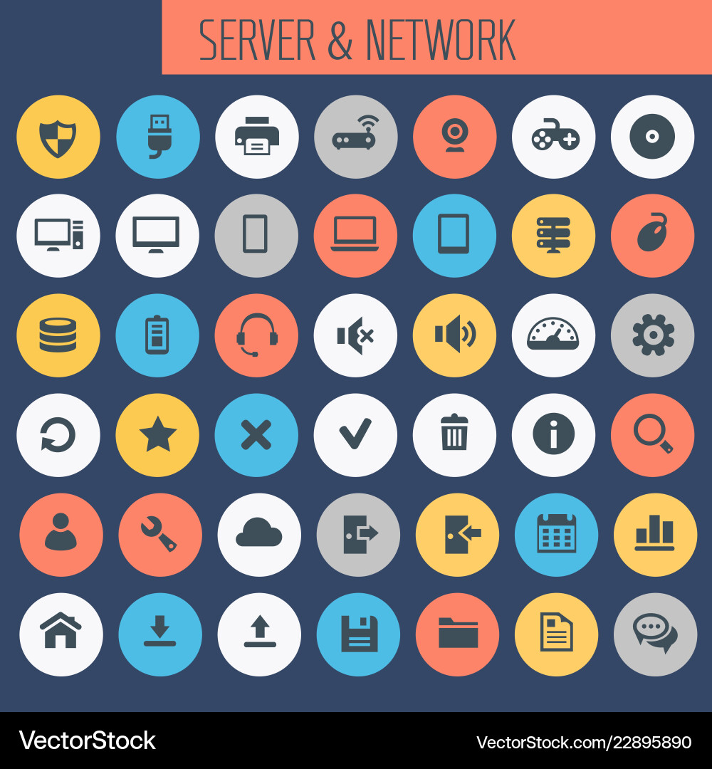 Computer Netzwerke Icon Set Vektorbild