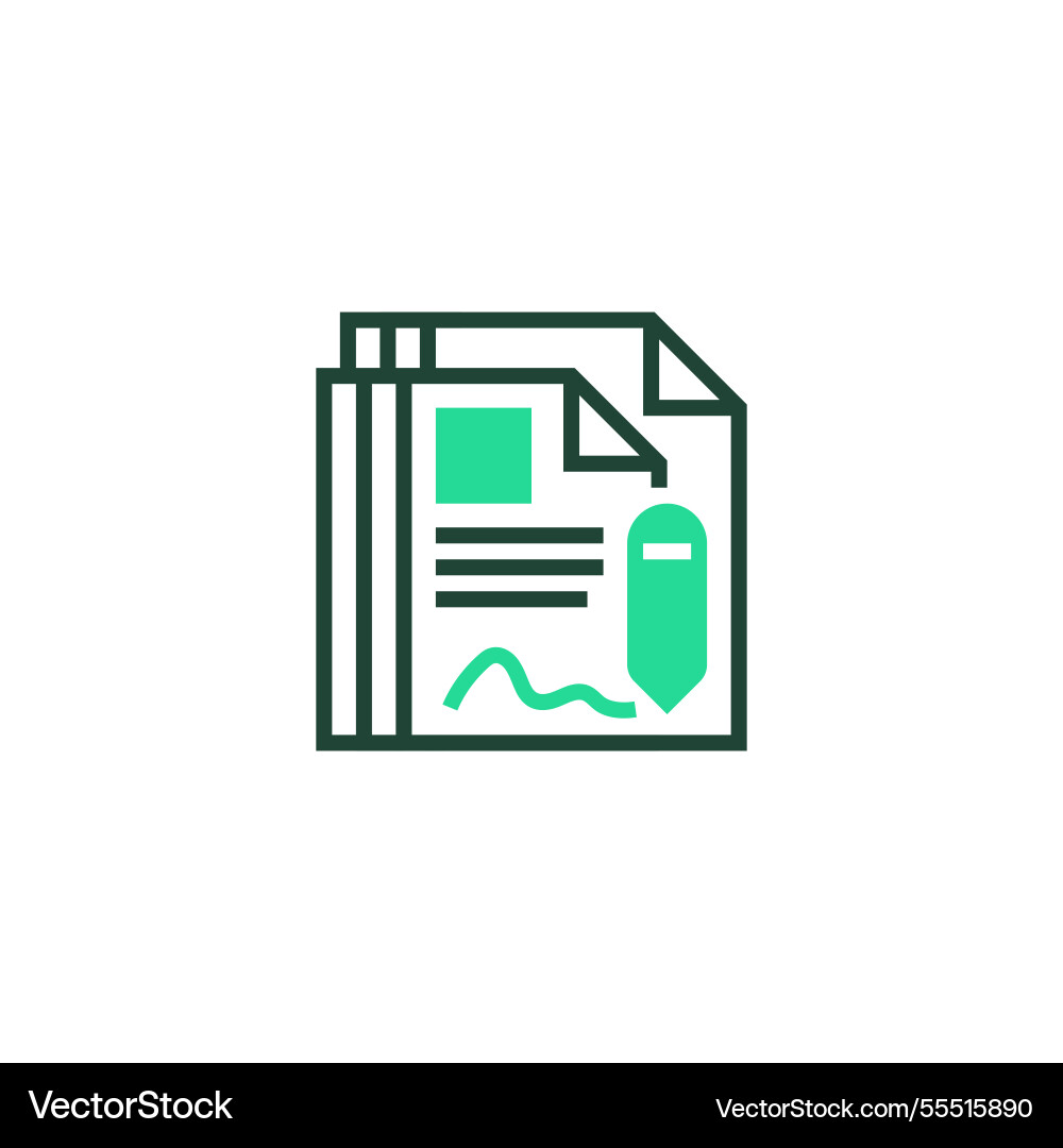 Contract document icon linear style sign Contract document icon linear style sign vector image