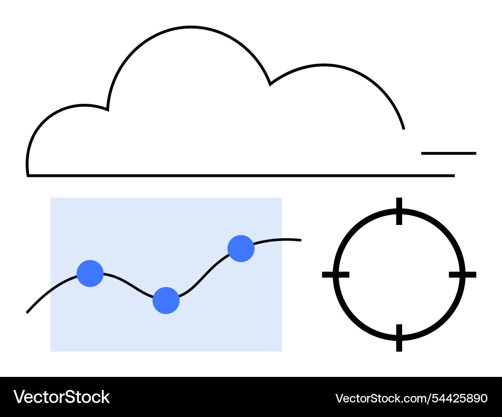 Data cloud storage and analytics represented vector image