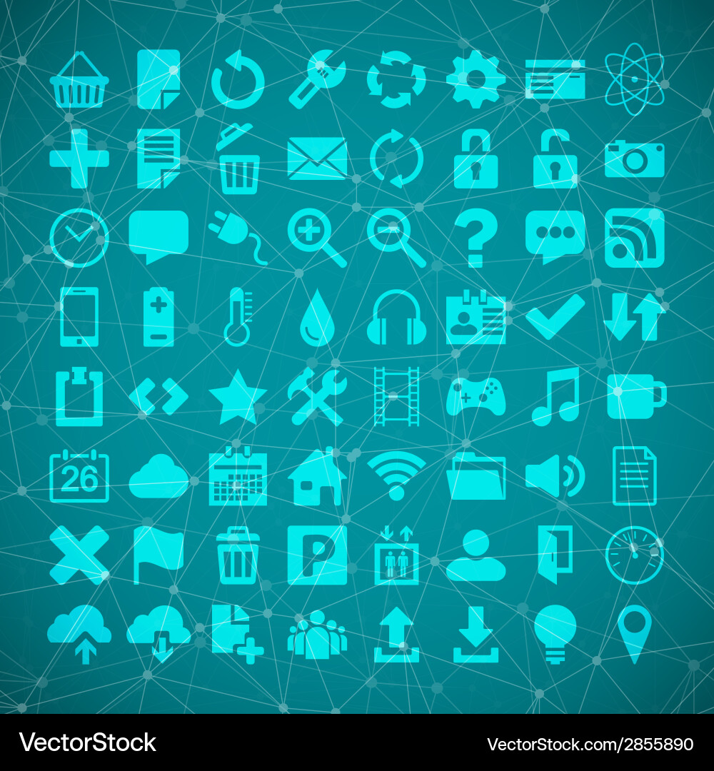 Flat Icon Set - UI & Web vector image