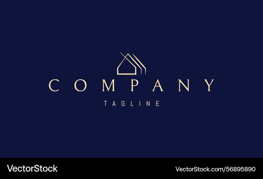 Golden logo with an abstract image Golden logo with an abstract image vector image