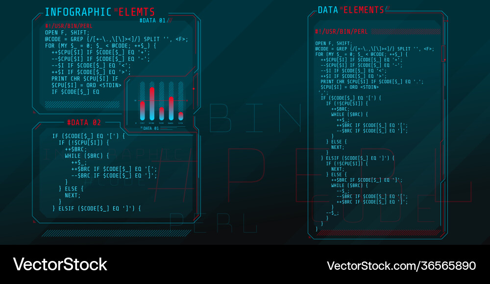 Hud interface elements with part code perl Hud interface elements with part code perl Vector Image