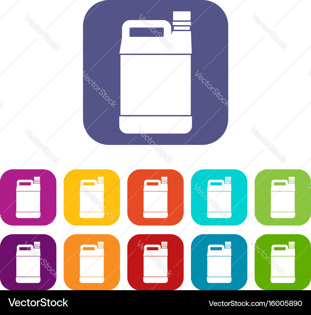 Jerrycan icons set Vector Image