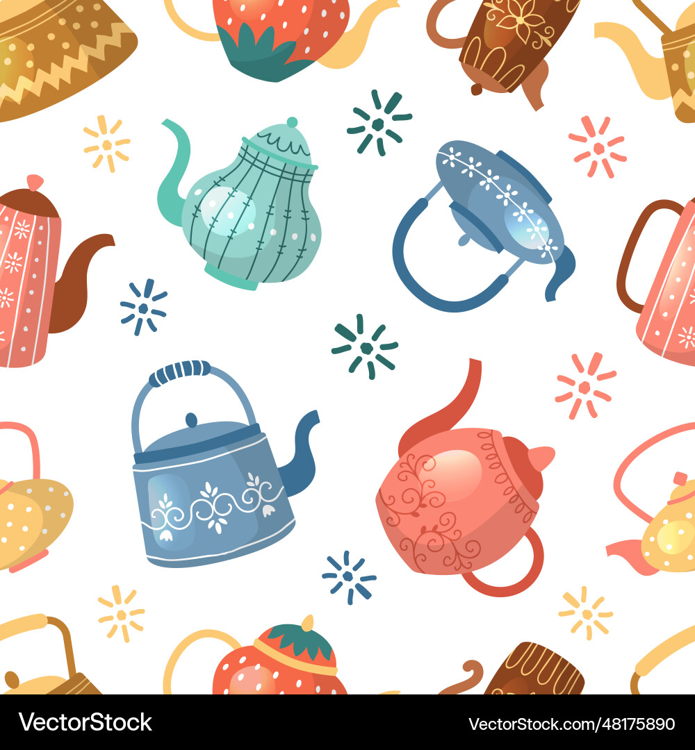 Kettle Pattern - Seamless Background vector image