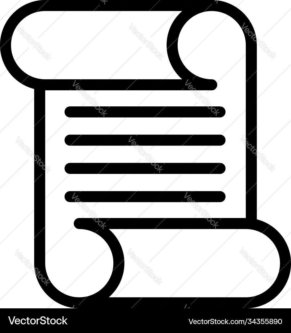 Scenario scroll icon outline style Scenario scroll icon outline style vector image