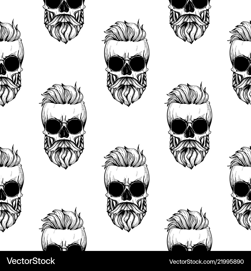 Seamless color pattern with skull Seamless color pattern with skull vector image