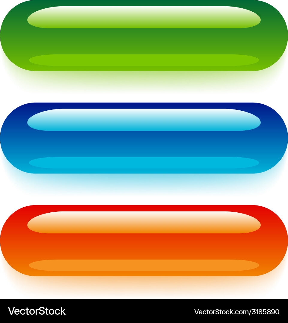 Transparent web buttons vector image