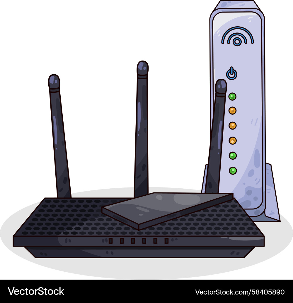 WiFi Router Network Device Vector Image