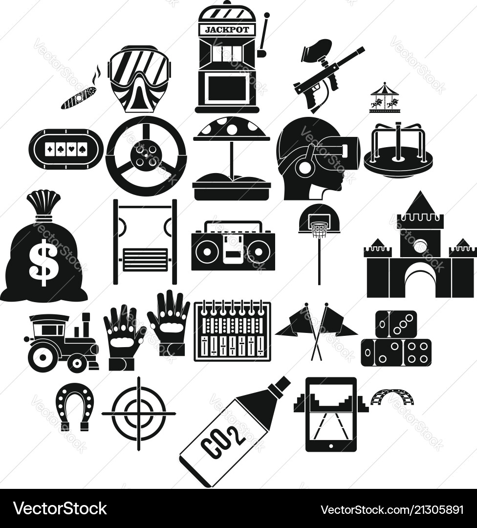 Active rest icons set simple style Active rest icons set simple style vector image