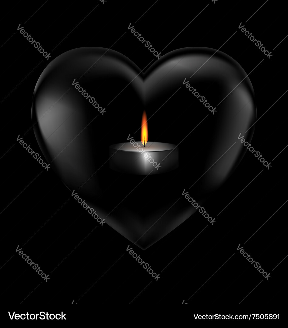 Burning Heart with Candle – Royalty-Free Vector | VectorStock, image size:950x1080