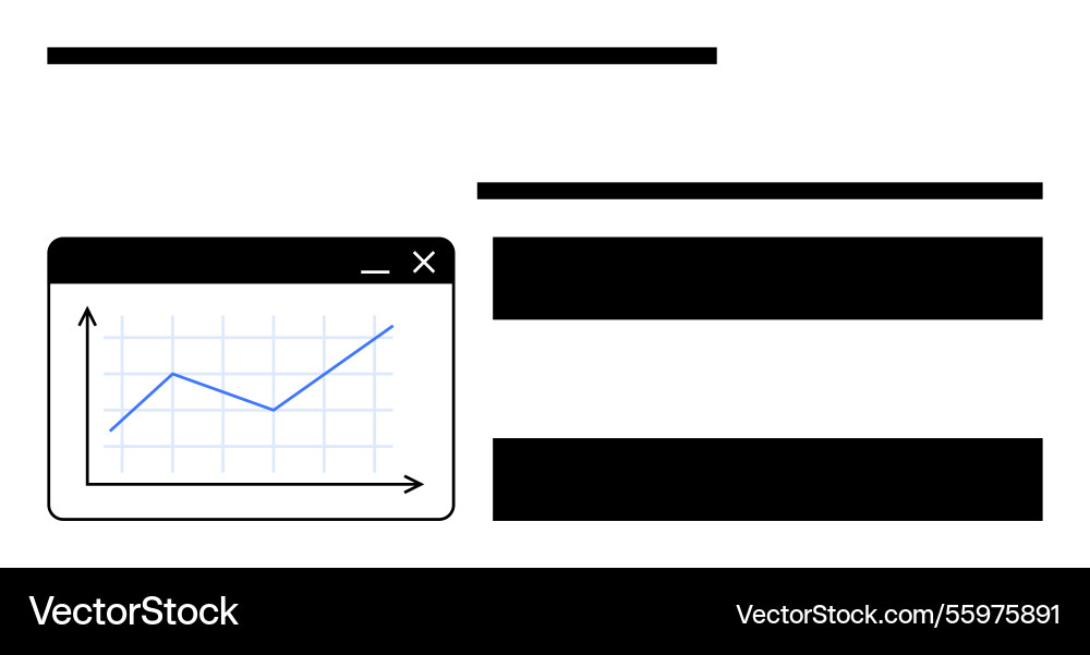 Data analytics window with growth chart Vector Image