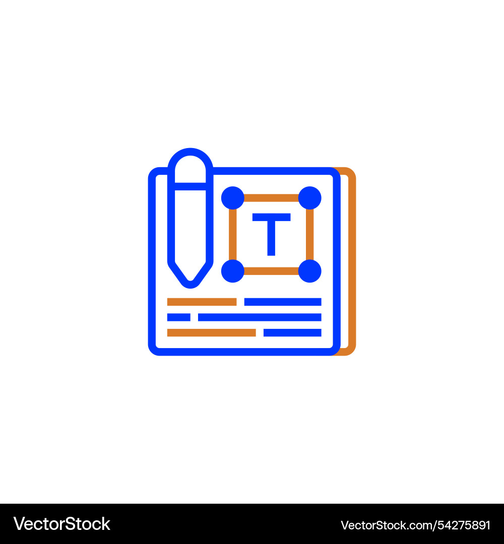 Edit text line icon linear style sign for mobile Edit text line icon linear style sign for mobile vector image