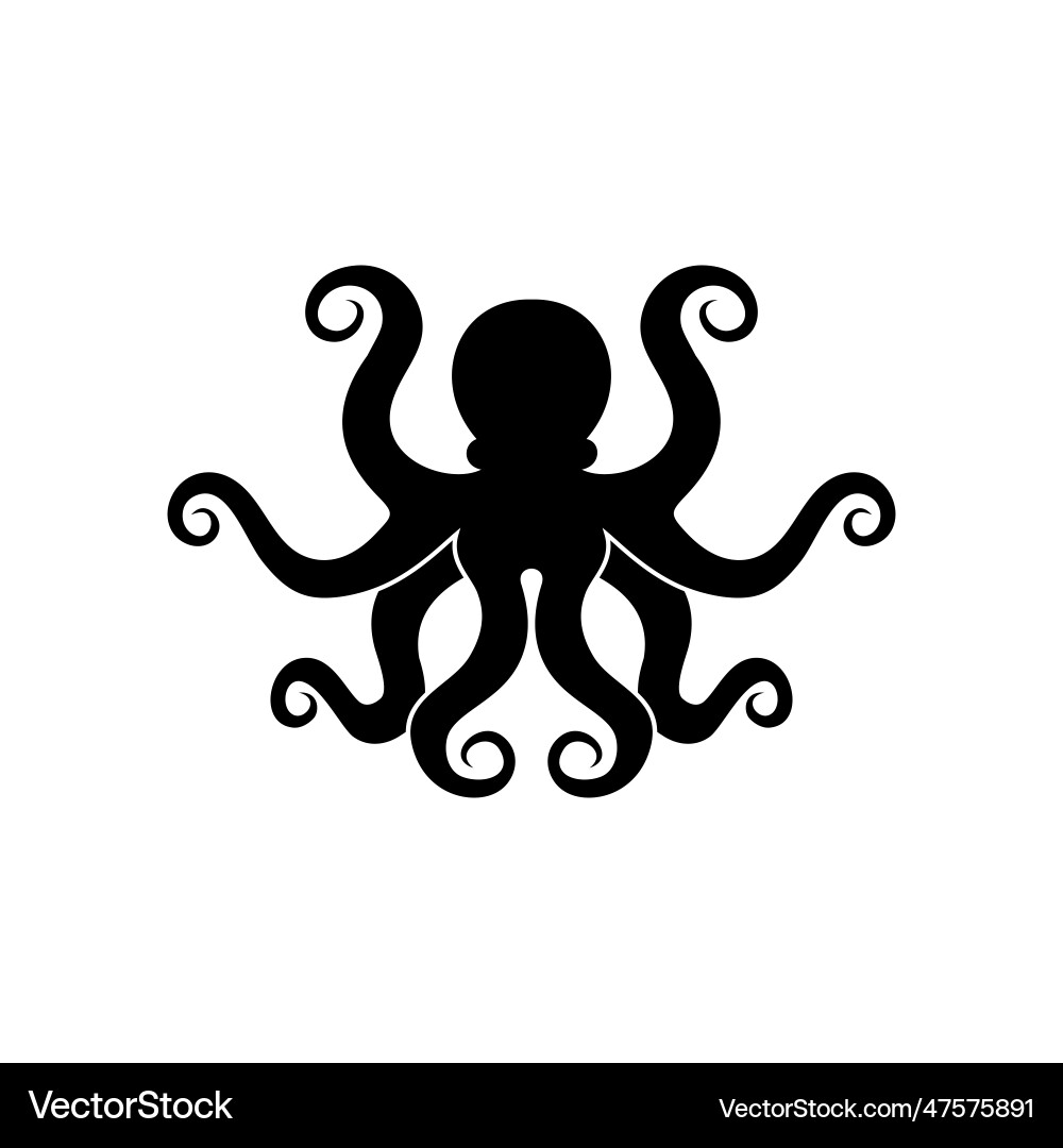 Octopus flat style logo Octopus flat style logo vector image