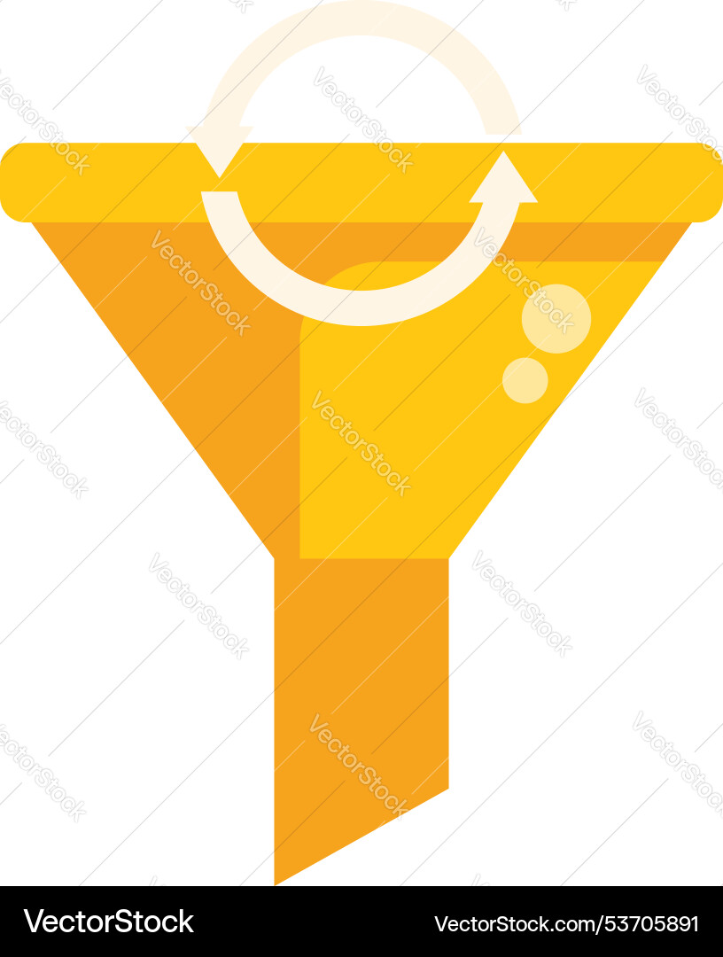 Sales funnel showing continuous cycle Sales funnel showing continuous cycle vector image