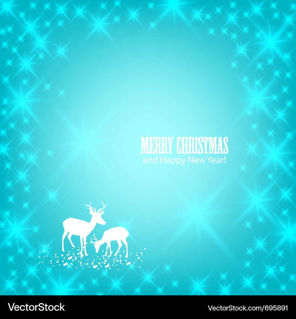 Sparkle background with reindeer Vector Image