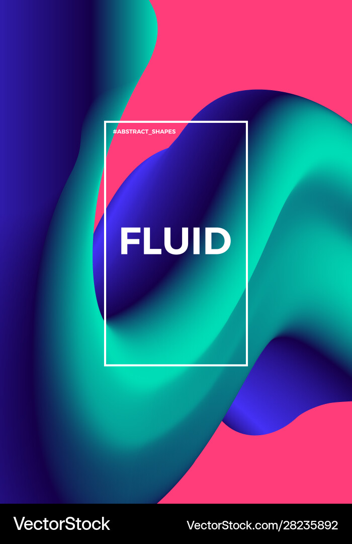 Abstract design template with 3d flow shapes vector image
