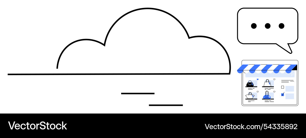 Cloud Computing-Konzept mit App Store-Schnittstelle Vektorbild