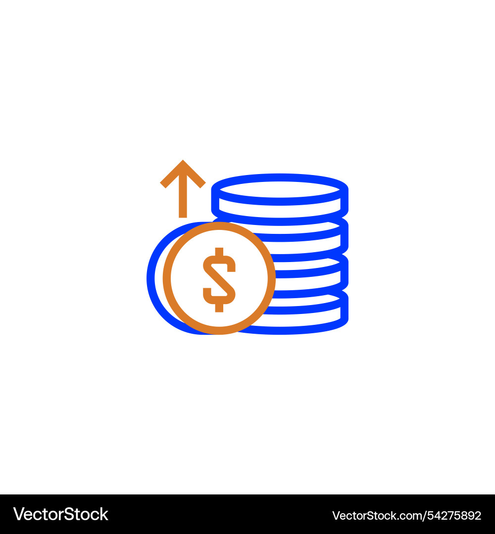 Coin stack line icon linear style sign for mobile Coin stack line icon linear style sign for mobile vector image